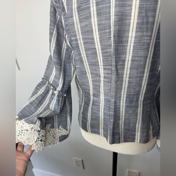 ZARA Basic Striped Bell Sleeve Jacket – Size M - Picture 15 of 15